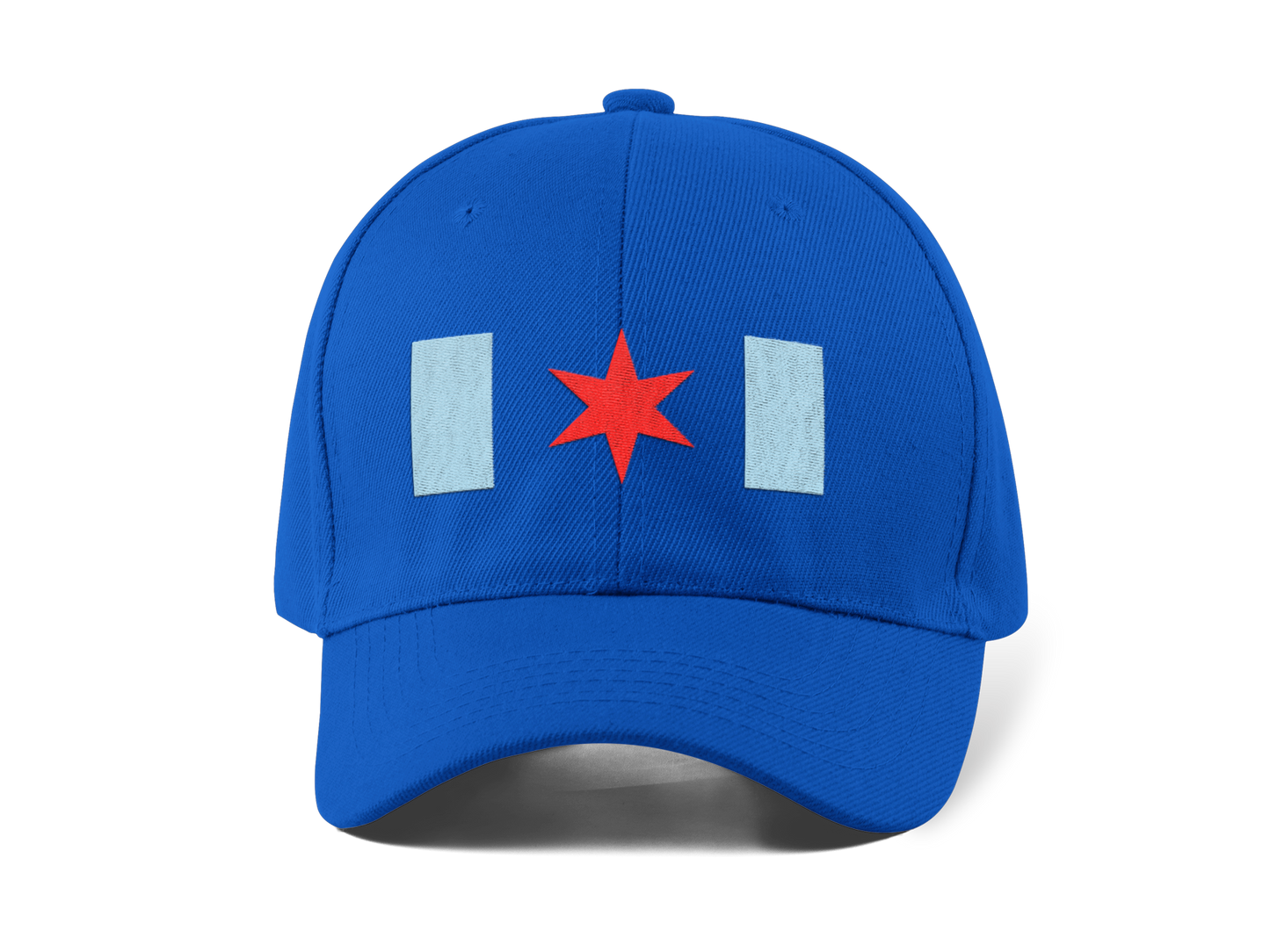 Chicago Flag Embroidered "Star & Bars" Structured Hat w/Mesh Backing